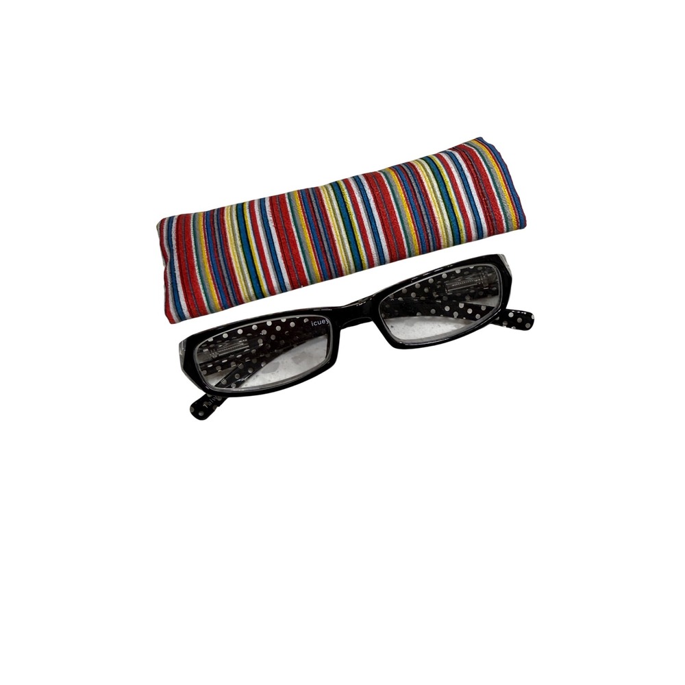ICU Eyewear Reading Glasses Black Polka Dot EUC Spring Hinge +2.50 OS